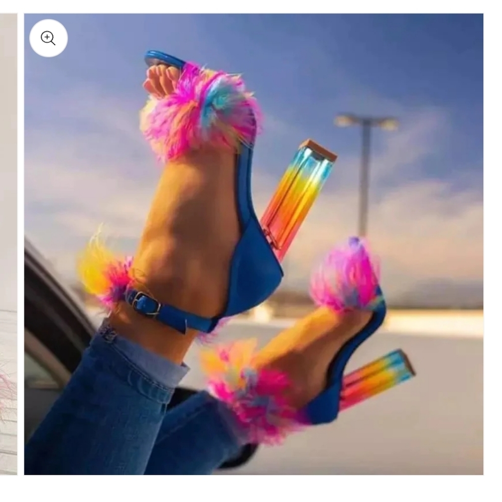 Feather faux suede heels
